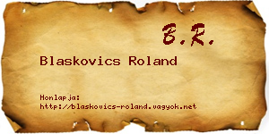 Blaskovics Roland névjegykártya