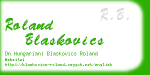 roland blaskovics business card